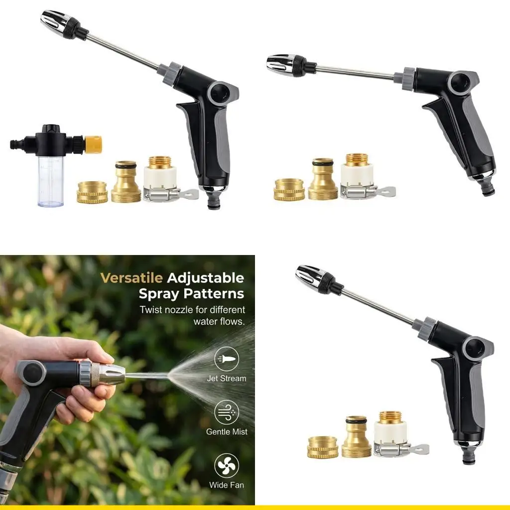 

SZCH Heavy Duty Metal Hose Nozzle with 3 Sprays Modes Multipurpose Garden Hose Nozzle Suitable for Outdoor Cleaning & Car Wash