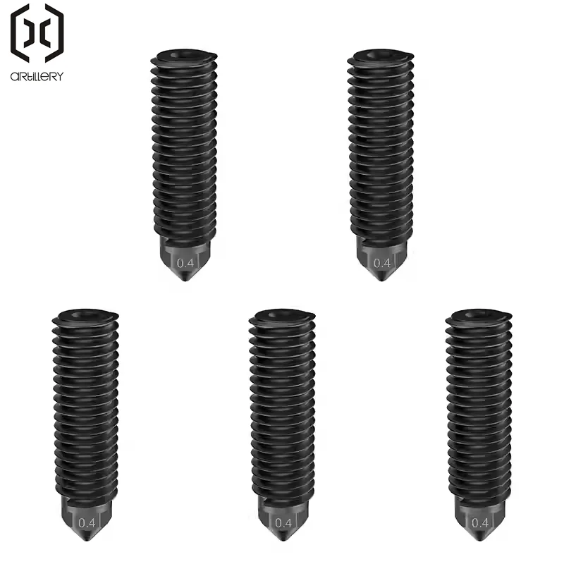 

ARTILLERY Комплект сопел из черной закаленной стали 0,4 мм для 3D-принтера Sidewinder серии X3/X4, совместимый с репликатором MakerBot 2nd G