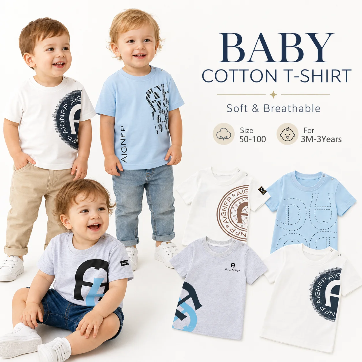 fashion Newborn T-shirt 2026 New baby summer clothes vacation casual wear Infant Boys short sleeve %100 cotton Tees Toddler Tops