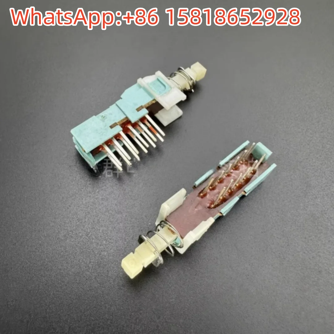 5pcs Micro Self-Locking Switch 12 Pins Adjustable Power Button Amplifier Speaker Keys Horizontal Buttons