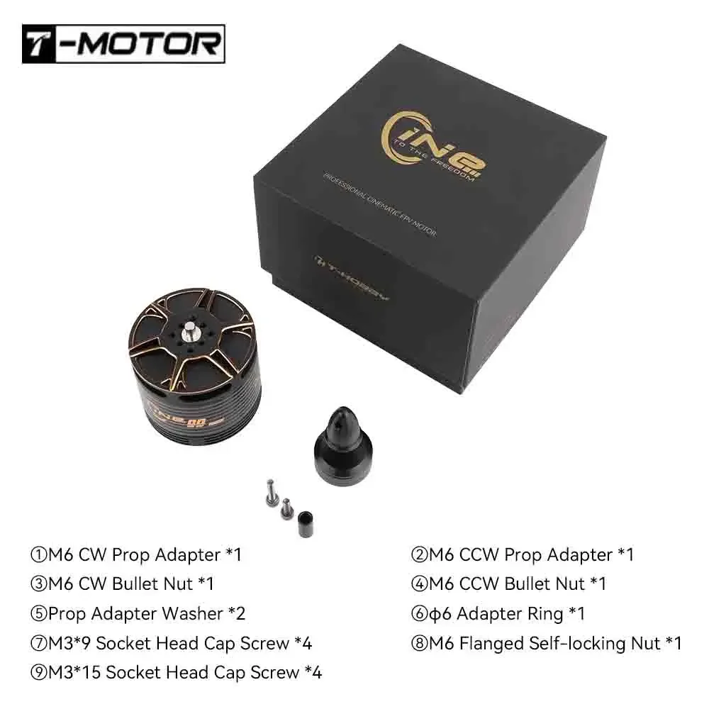 T-Motor or T-Hobby Cine99 350KV Motor 4mm Shaft Diameter for High-Speed Tracking With Dynamic, Cinematic Shots RC Tools