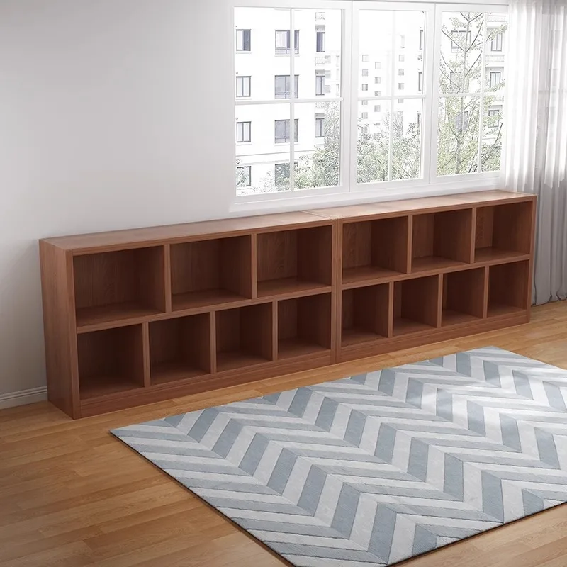 

Bookcase Locker Grocery Cabinet Living Room Solid Wood Color Cabinet Lattice Cabinet Simple Student Bookshelf Floor Shelf