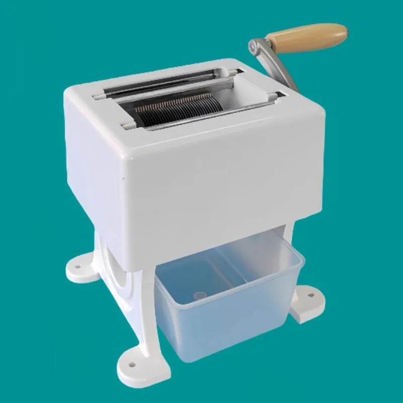 

Compact tabletop meat slicer - manual meat slicer for slicing and stripping