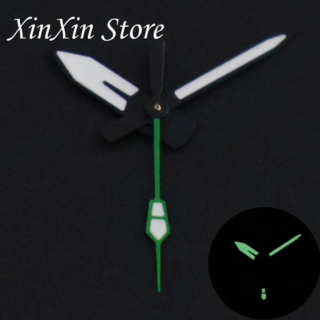 Black Watches Pointers C3 Luminous Replacement Accessory Parts Fits For NH35 4R35 4R36 7S Automatic Movement Watch Hands