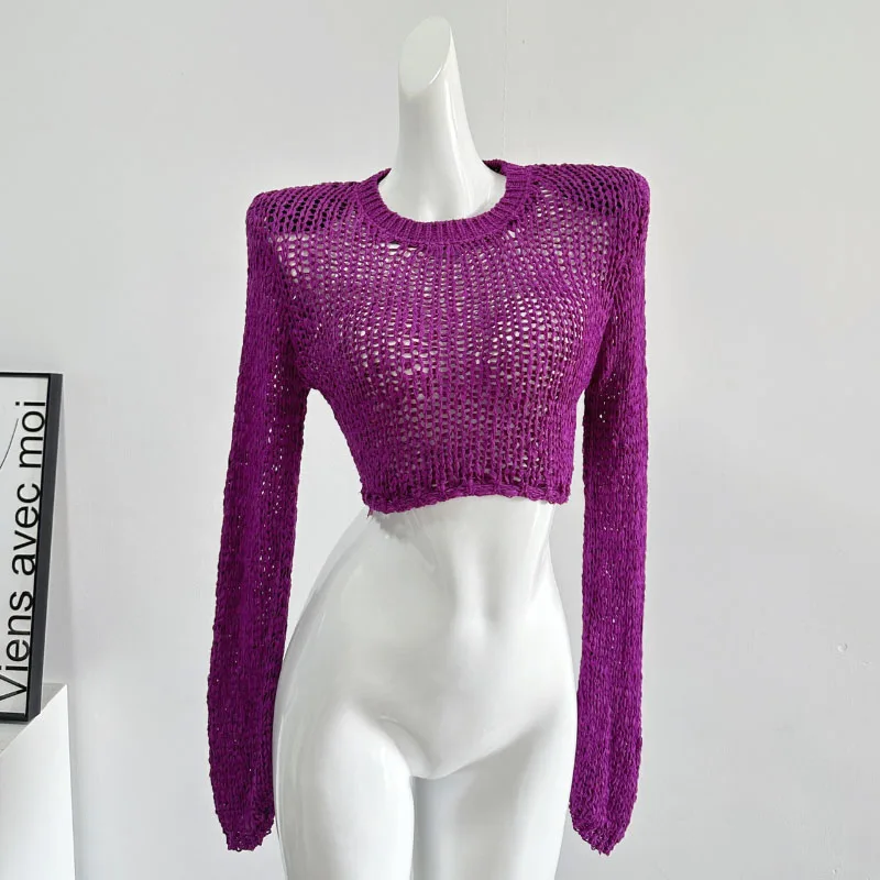 Y2K Sexy Chic Cropshort Crop Sweater Women Casual Slim-fit Fashion Korean Women's Knit Sweater