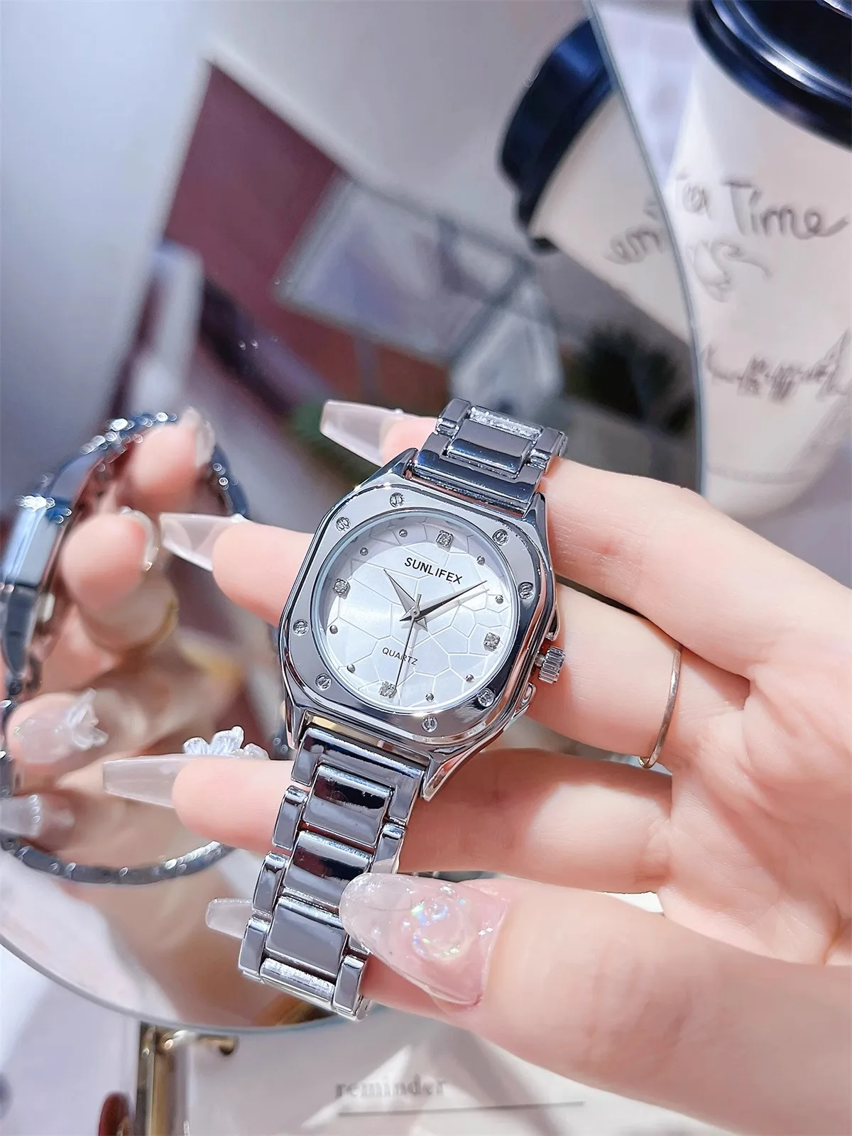 Women'S Watch, 2026 New Style, Square Shape, Fashionable Steel Band, Large Dial, Women'S Watch, Watch Accessory, Women'S Gift.