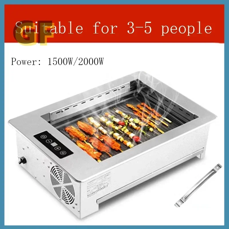 

Restaurant Grill Electric Commercial Smokeless Barbecue Grill Pan Embedded Korean Grill Smokeless BBQ Touch plancha cocina
