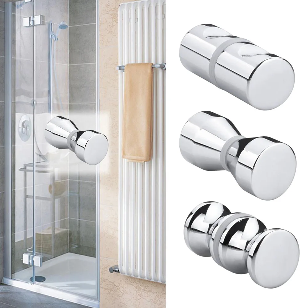 

1/2pcs Back-to-Back Glass Door Knob Puller Push Single Glass Door Knob Bathroom Shower Cabinet Handle Home Hardware ﻿