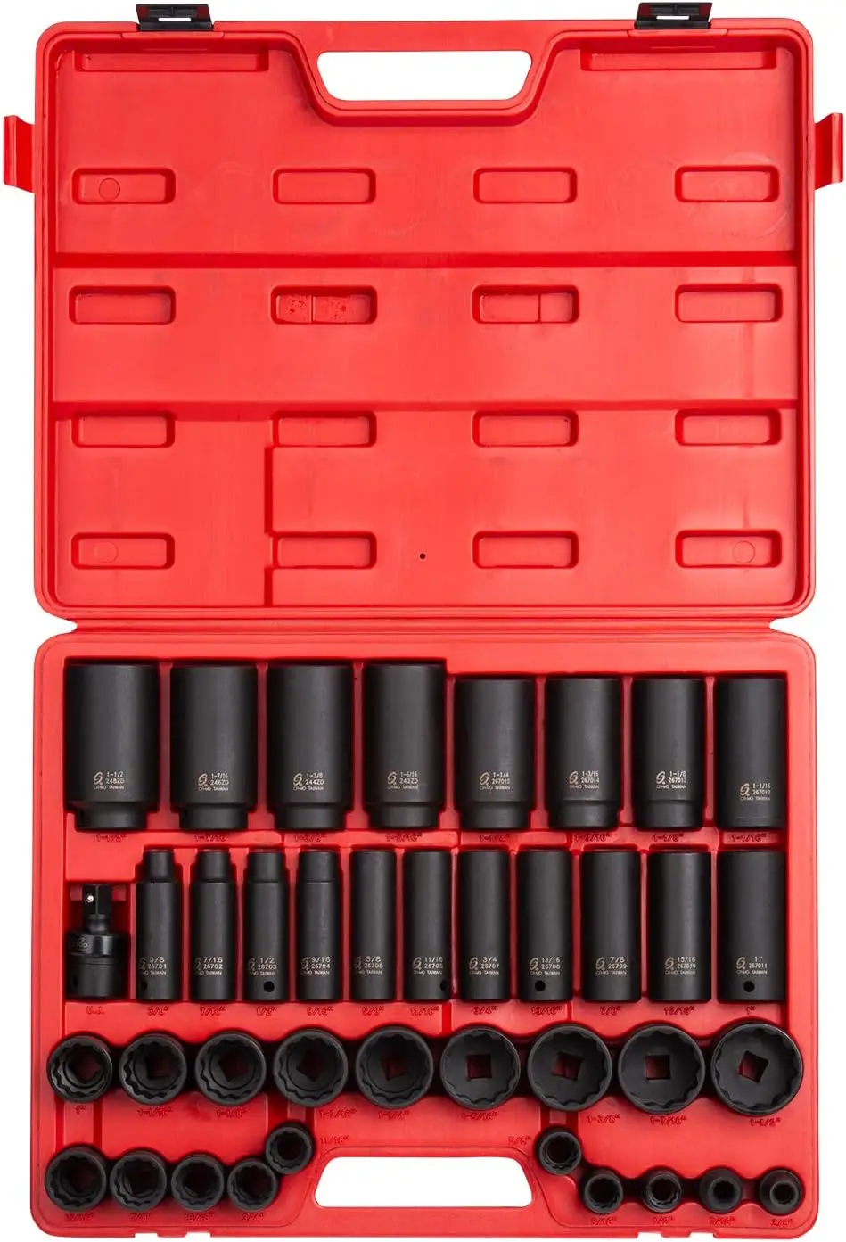 Sunex Tools 2698 1/2-Inch Drive 12-Point Sae Master Impact Socket Set, 39-Piece And Sunex 2569, 1/2