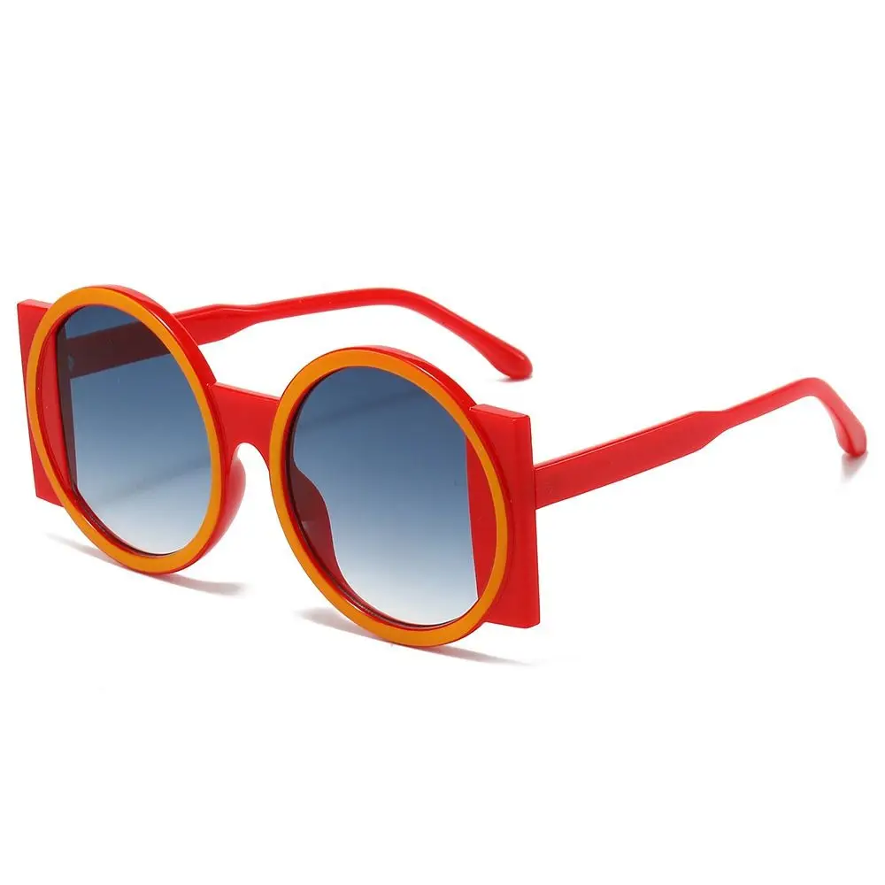 Retro Oversized Round Sunglasses UV400 Unique Contrast Color Shades Gradient Sun Glasses for Women & Men