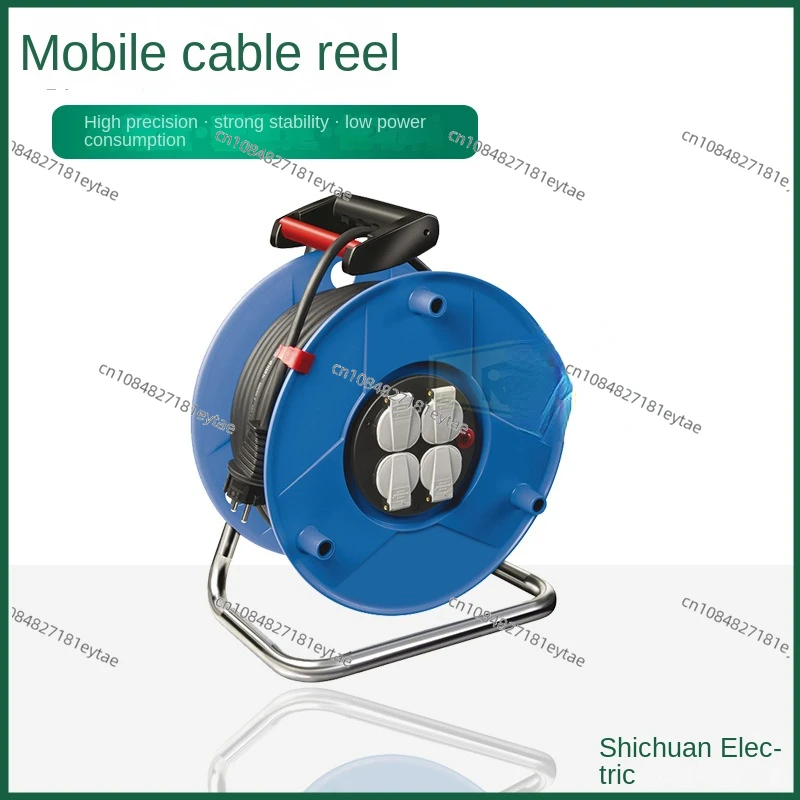 Retractable Power Cords Plug Cord 100 Ft Reel Electric Extension With Multiple Outlet