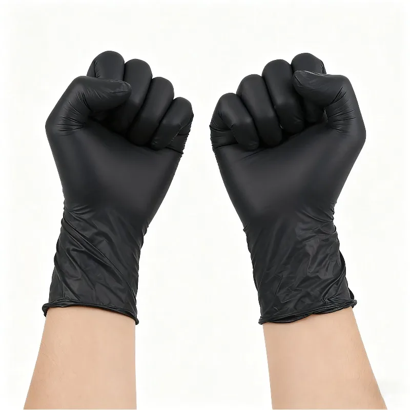 30/60/100PCS Black Nitrile Gloves Disposable Gloves For Cleaning Tattoo Beauty Hairdressing Waterproof Dishwashing Tools