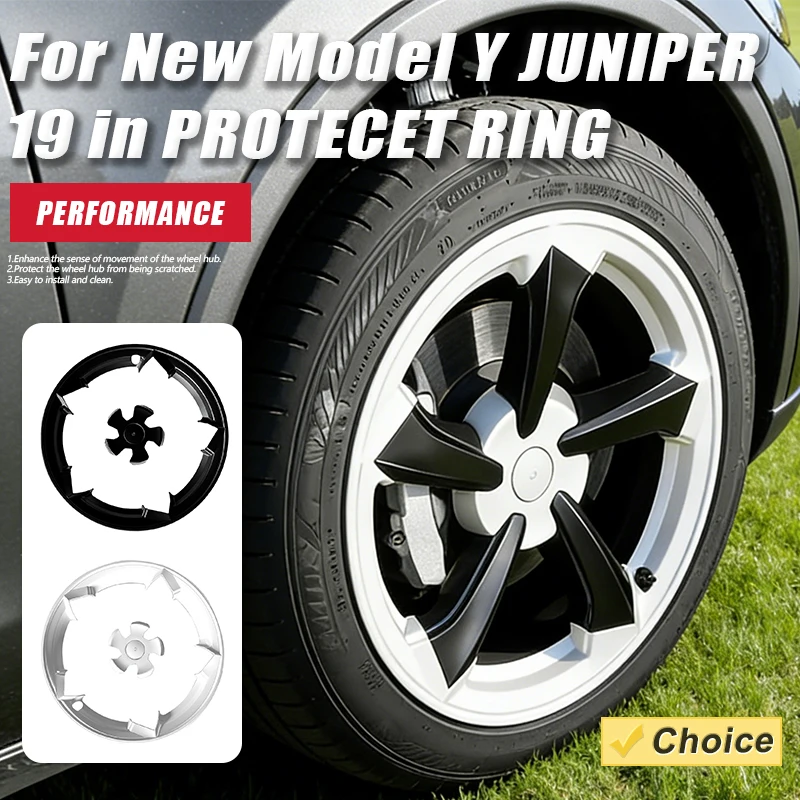 

For Tesla Model Y Juniper 19 Inch Wheel Hub Protection Ring Patch Protectors Replacement Rim Guard Cover Car Accessorie 2026