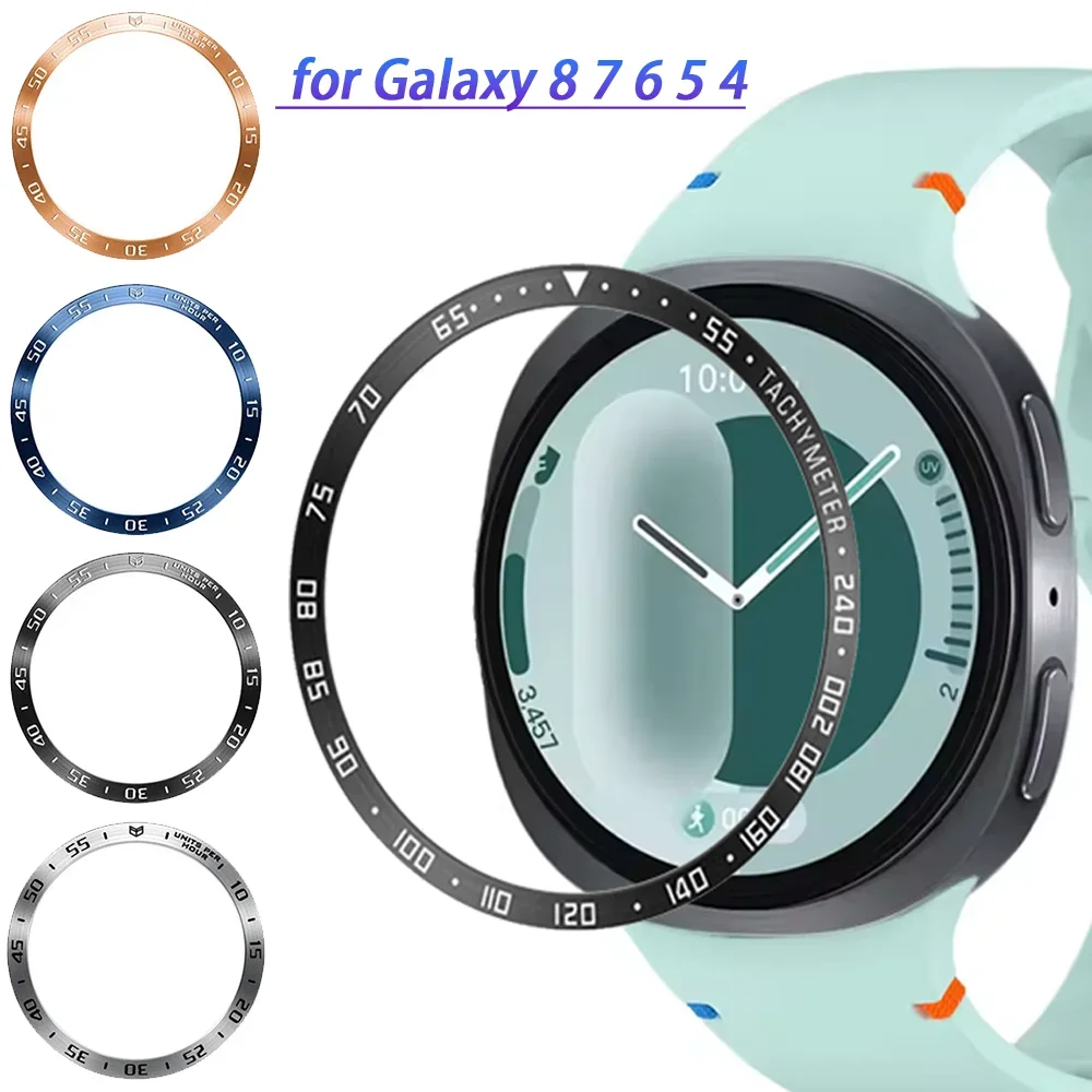 Metall-Lünettenring für Samsung Galaxy Watch 8 6 Classic 46 mm Zeit-/Geschwindigkeitsskala-Rahmenschutzring für Galaxy 8 7 6 5 4 44 mm 40 mm