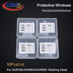 LUSAI 50pcs/lot Laser Welding Protective Lens 18x2 20x2 20x3 20x4mm for WSX QiLin HanWei Sup Laser Welding Lens