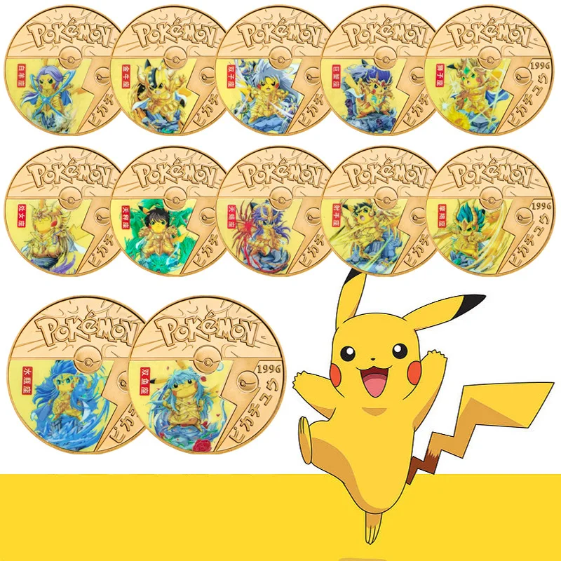 Pok é mon Commemorative Coin Pikachu Zodiac Anime Coin Pok é mon Peripheral Commemorative Coin