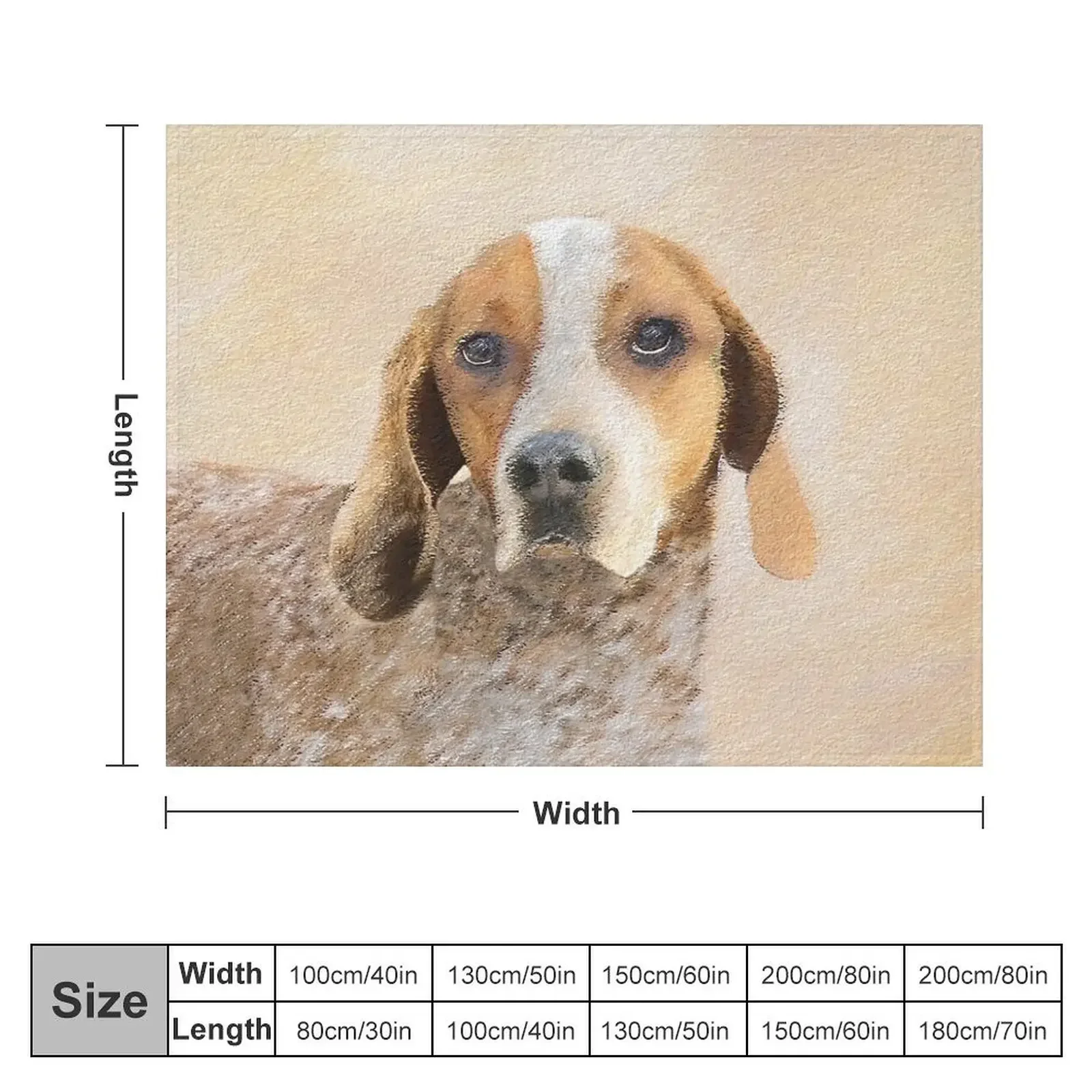 American English Coonhound Painting - Original Dog Art Throw Blanket sofa bed Flannels Travel Sofas Blankets