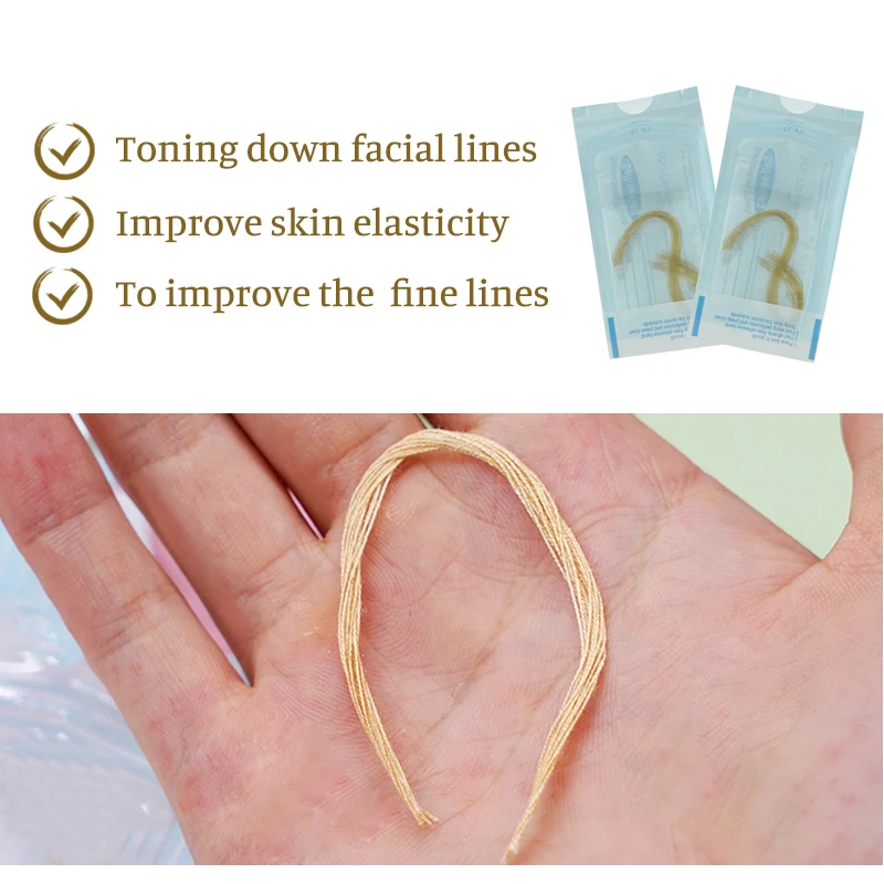 Gotowy na sprzedaż Złota Linia Proteinowa 24K Redukująca Zmarszczki Ujędrniająca Linia do Twarzy Bez Igieł Wygładzająca Linia Kolagenowa Pielęgnacja Urody Narzędzie do Pielęgnacji Skóry
