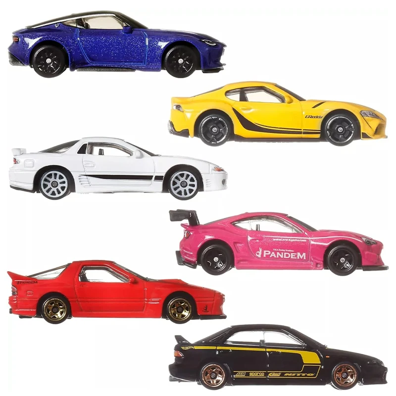 2024 Hot Wheels Street Of Japan JDM Multi Pack 6-Car Set Nissan Z Mazda RX7 Toyota GR Pandem 1/64 Diecast Cars Model Toy HRX54