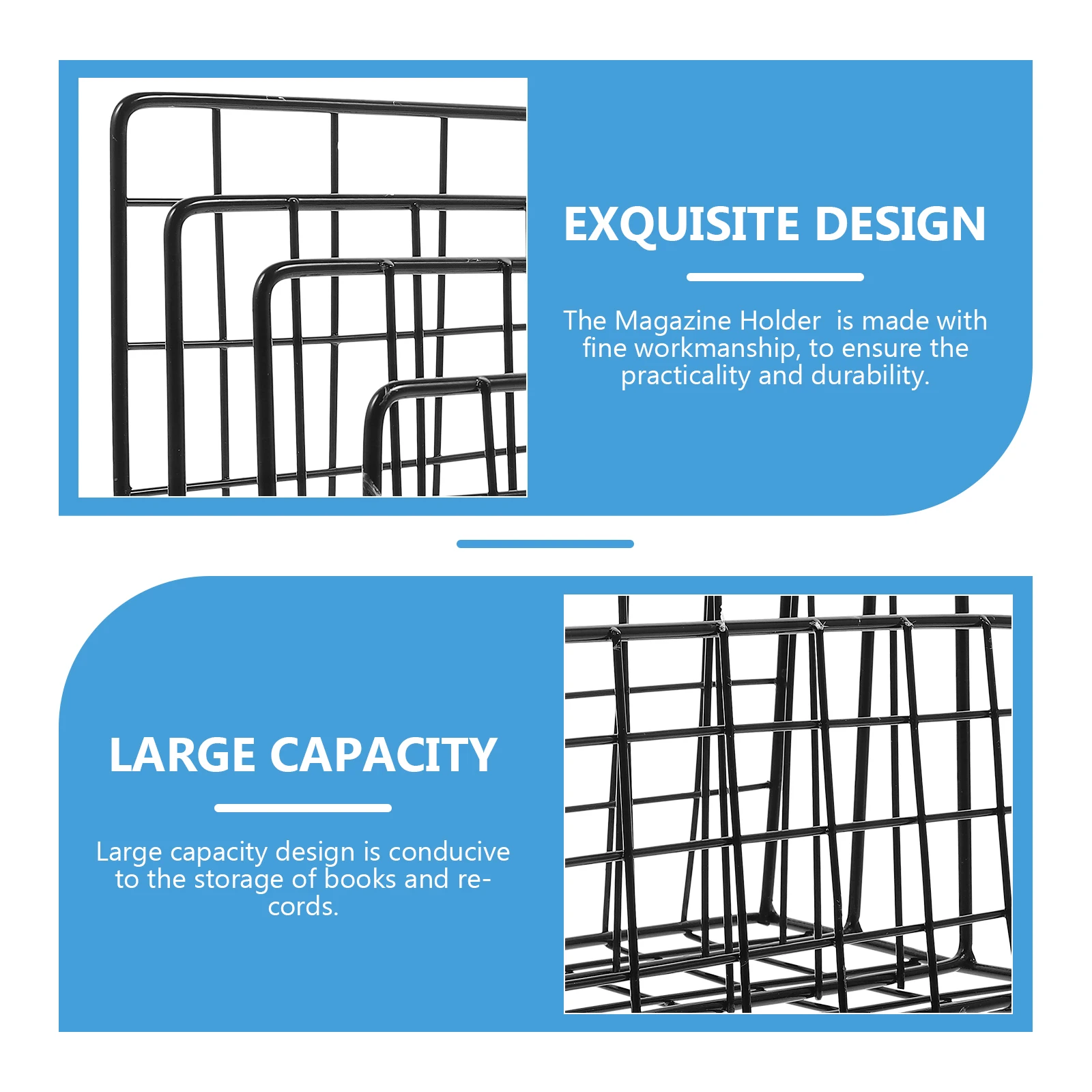 

Iron File Rack Office Supplies Desk Book Holder Magazine ganizer Exquisite Rack Desktop Home Storage Large Capacity Practical