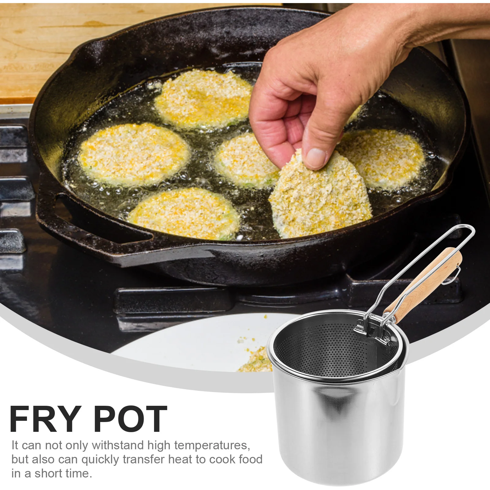 Fry Pan Deep Frying Basket French Fries Fryer Pot Food Fried Glass Baby Household