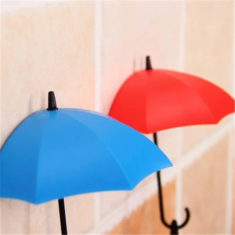 3pcs/lot Umbrella Shaped Creative Key Hanger Rack Home Decorative Holder Wall Hook for Kitchen Organizer Bathroom Accessories