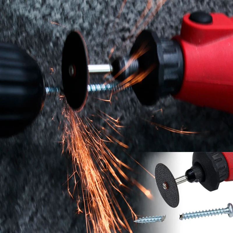 54Pcs 32mm Cutting Disc with Connecting Rod Metal Cutting Circular Saw Blade Rotary Tool Parts Electric Grinding Accessories