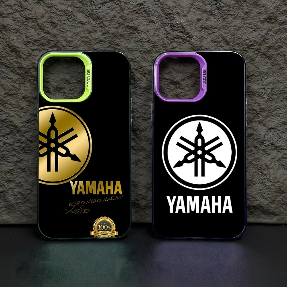 Motorcycle Y-YAMAHAes Japan Phone Case Colored Silver Trendy Phone Case For IPhone16 15 14 13 12 Pro Max 11 2024 Fashion Couple