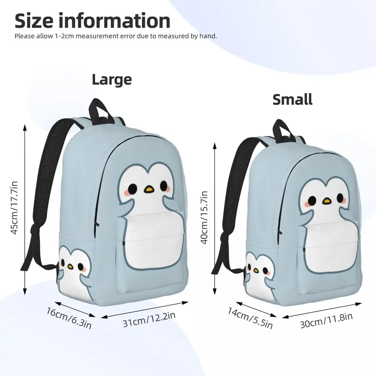 Kawaii Penguin Mochila Dos Desenhos Animados, Mochila Estudante Animal Bonito, Mochila De Crianças, Saco De Viagem