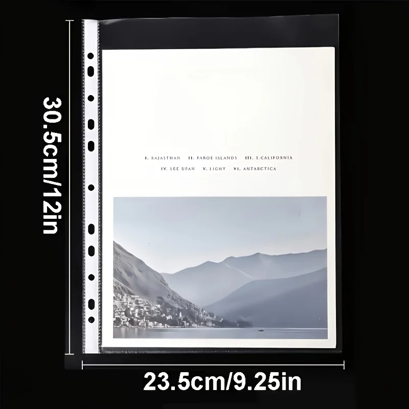11-hole File Bag A4 File Protection Bag 11-hole File Folder Thickened Insert Bag Loose-leaf Transparent Bag Protection Cover