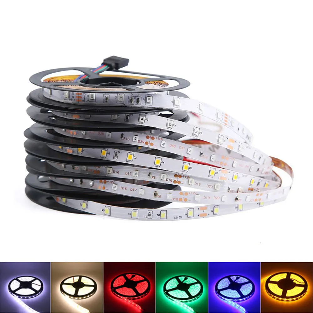 5M światła listwy RGB LED 2835 5630 5050 SMD DC12V IP20 IP65 wodoodporna taśma z taśma diodowa 60 diodami/M do dekoracji domu