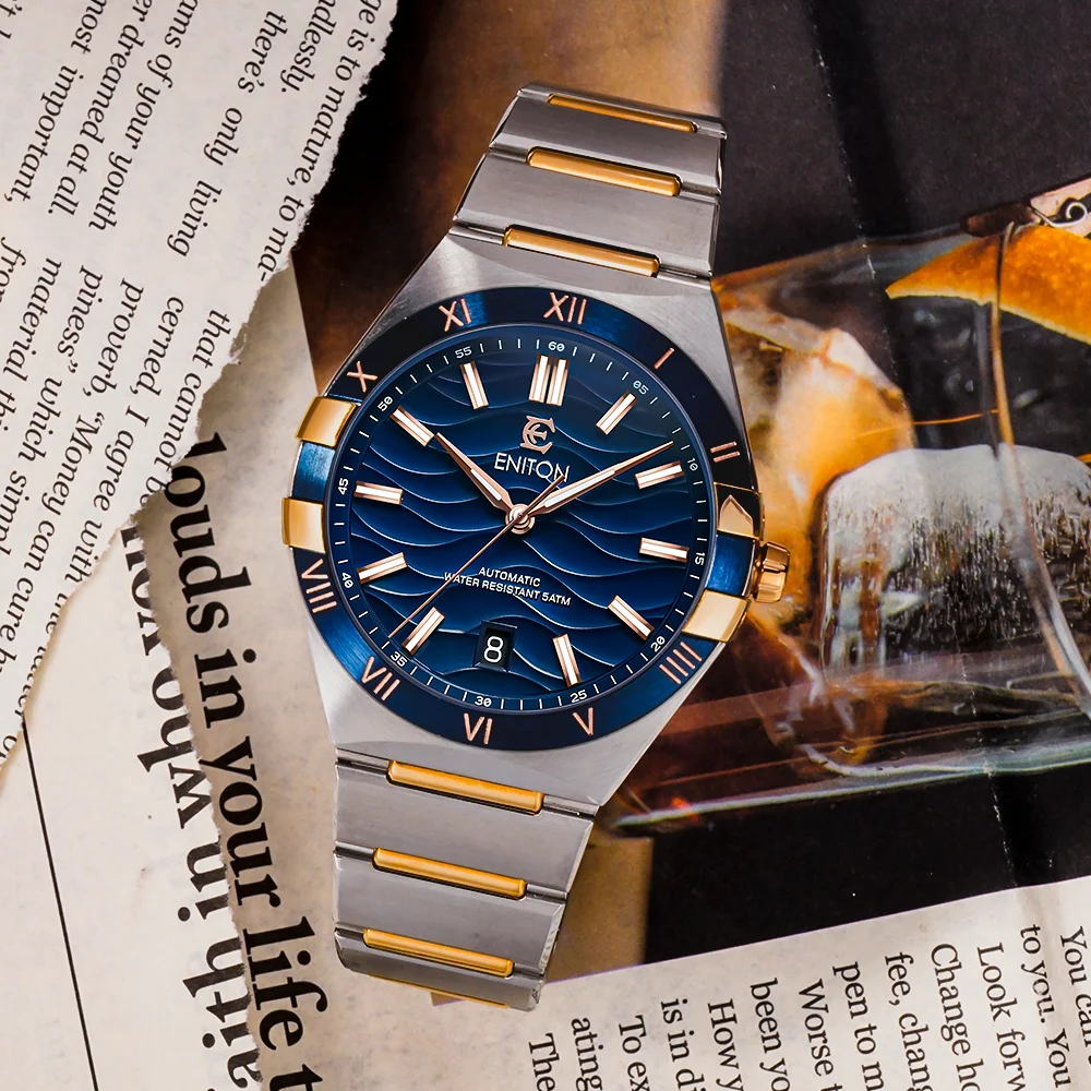 

ENITON 40mm Rose Gold Business Watch with NH35 Movement High Quality Sapphire Glass Luminous Waterproof Luxury Mechanical Wristw