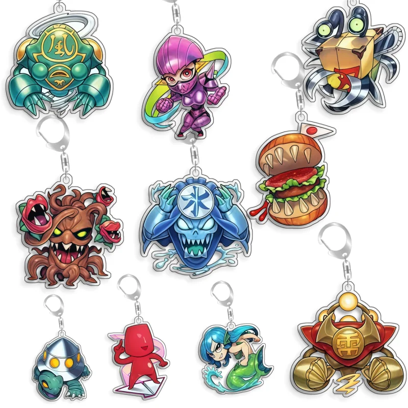 Para Yu Gi Oh, Ninja, Gran Maestro, Sasuke, Rose Whip, Suijin, Hungry Burger, Llavero Colgante de Acrílico de Anime y Dibujos Animados Hecho a Mano, Juguete, Regalo