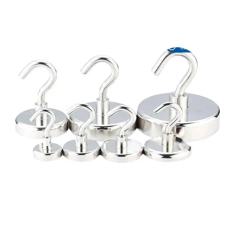 Magnetic Hooks No Drill Strong Adhesion Premium Electroplated Finish Hooks for Laundry Room Clothes Hanging Storage Organizer