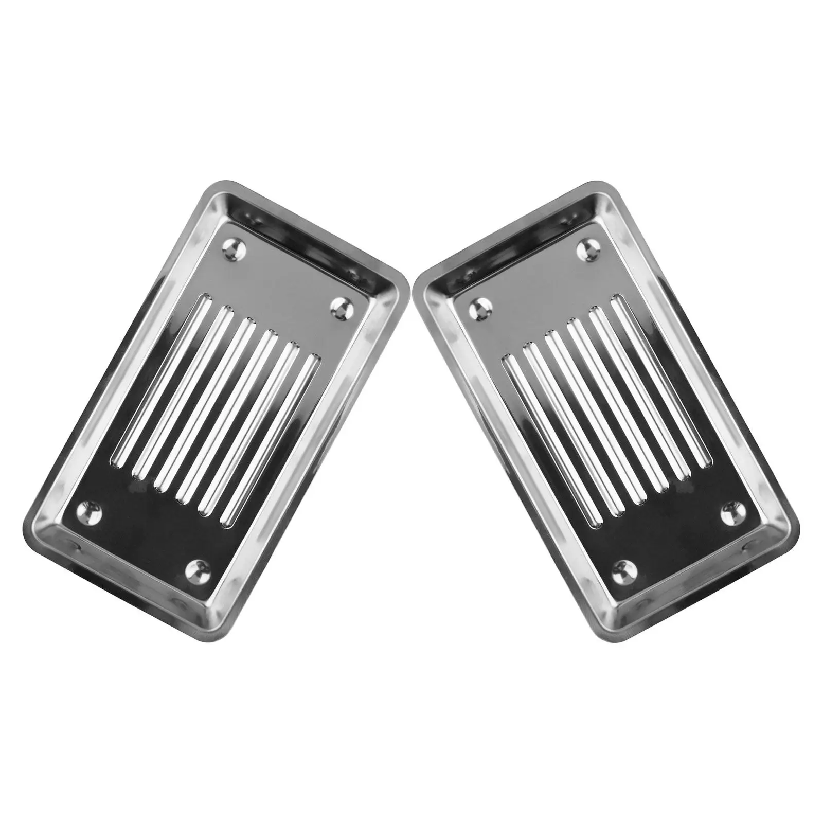 2Pcs Nail Sterilization Trays Stainless Steel Thickened Metal Stable Support Manicure Sanitizing Organizer Holder 8x4.5x0.8in