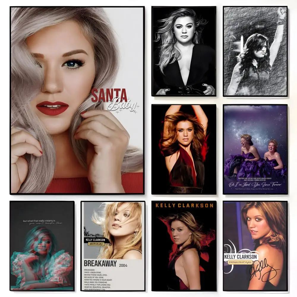 Powerful Vibrant American Singer K-Kelly Clarkson Poster American Film Mural Home Childrens Room Wall Decor Print