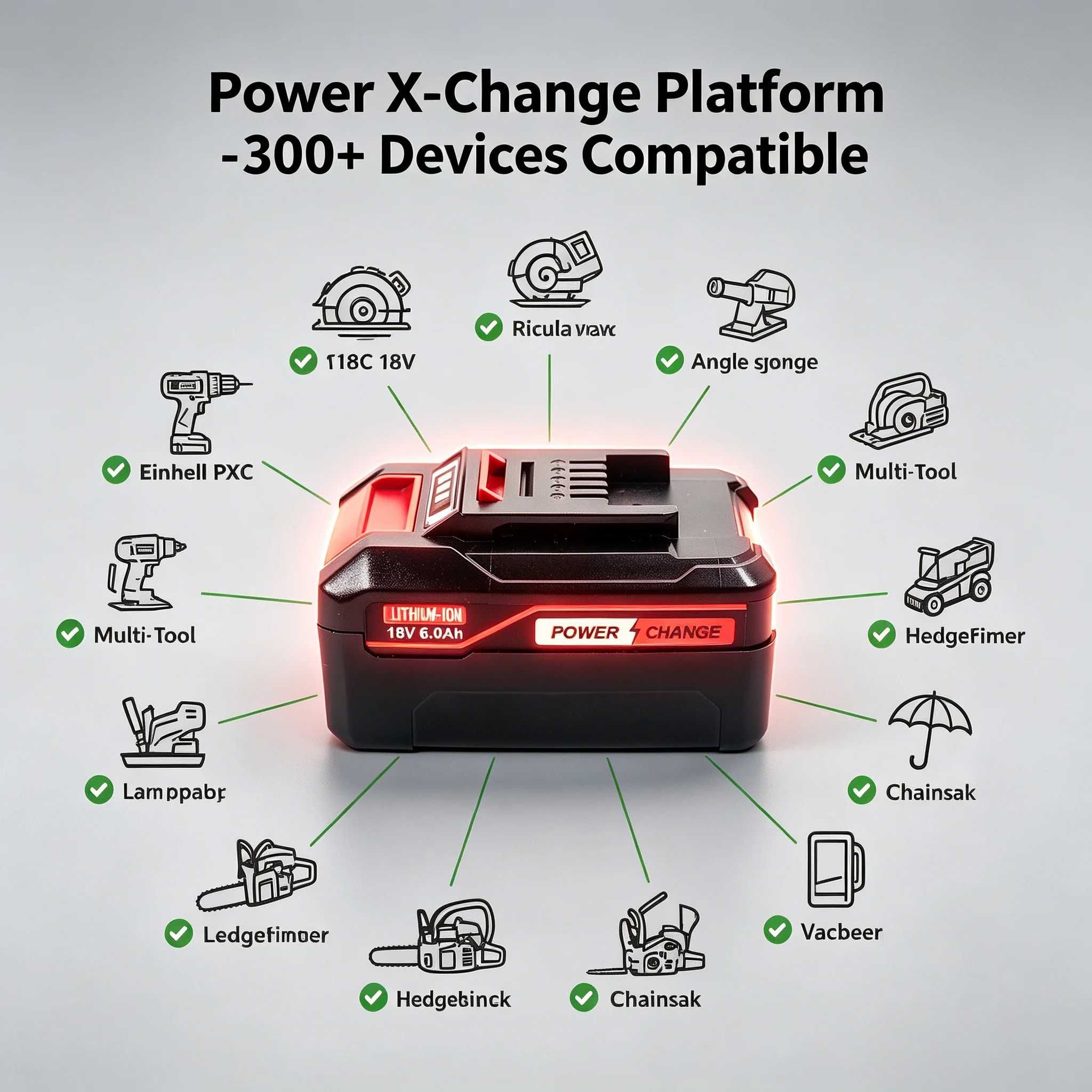 6000mAh Replacement Battery EIN18C2 Li-ion Batteria for EINHELL 18V Battery Power X-change PX-BAT4 4511396 4511437 Power Tools