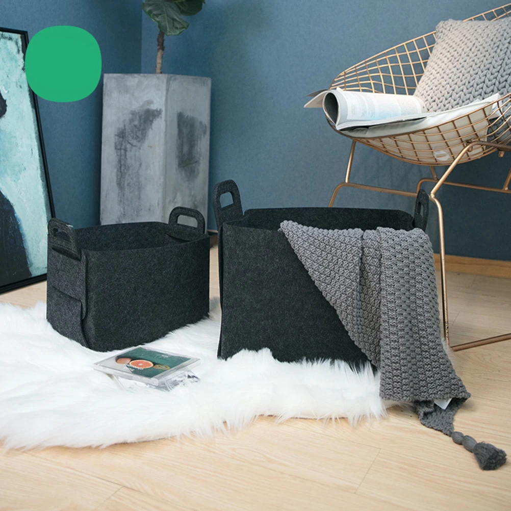 

Large Grey Foldable Felt Storage Basket Lightweight Organizer For Clothing Shoes Blankets Household Sundries Box