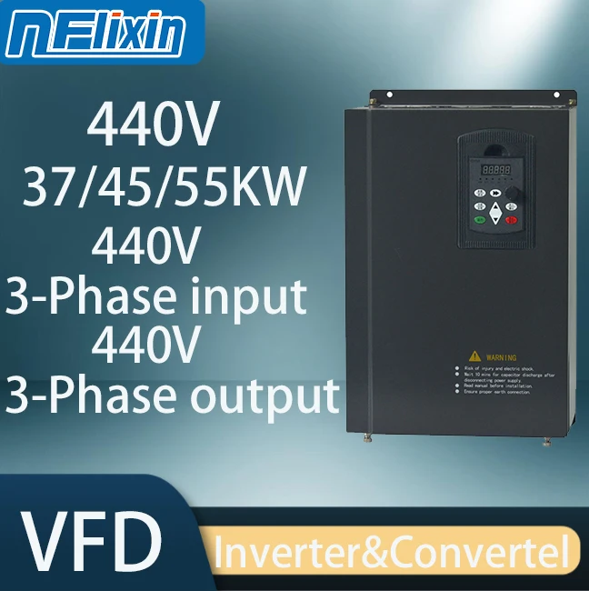 

VFD Variable Frequency Drive Inverter Converter 37KW-200KW General 440V 3Phase Input Out Fan/Water Pump Speed Control