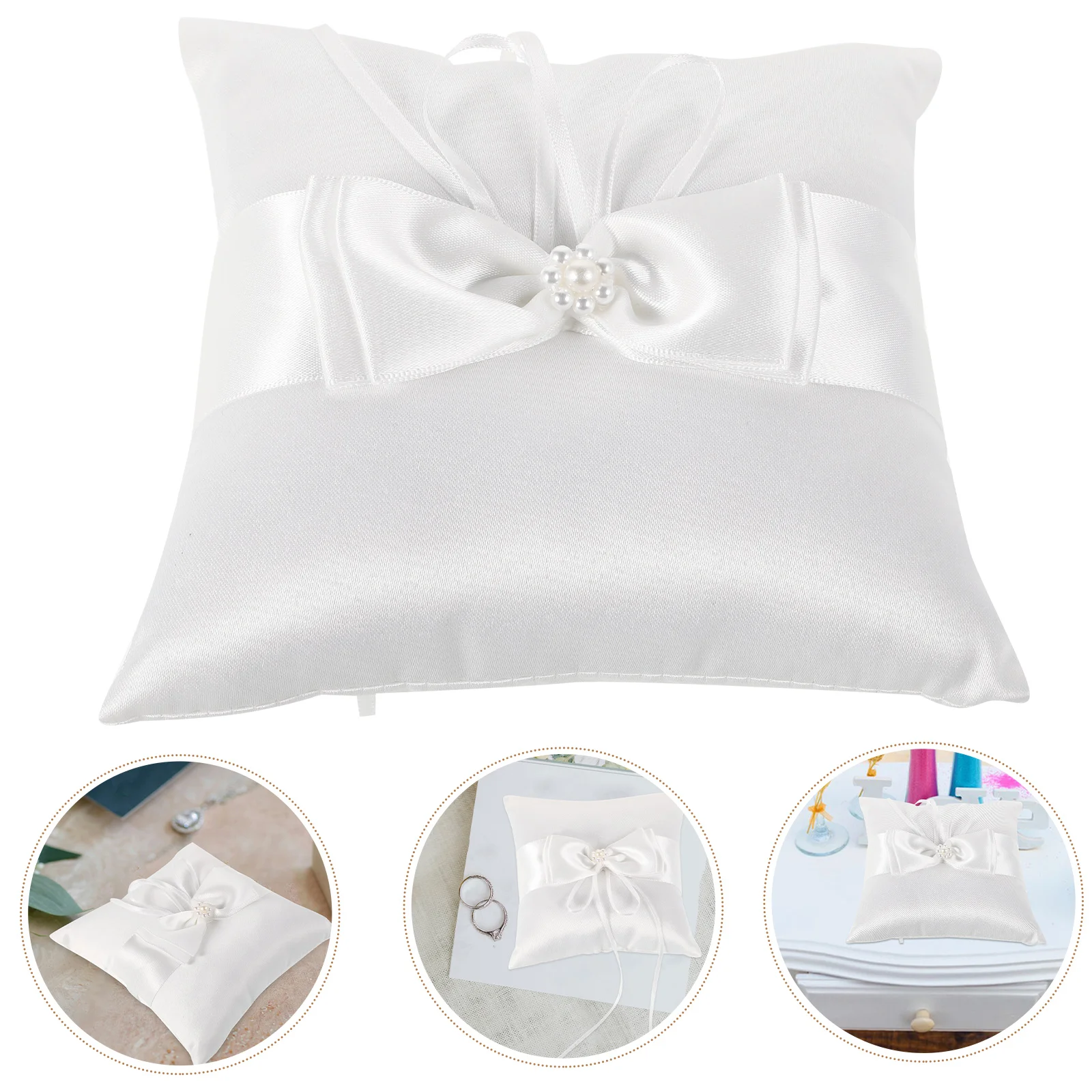 

Wedding Pillow Cushion Grace for Rings Bride Accessories Day Elegant European Design Unique Bowknot Style Comfortable