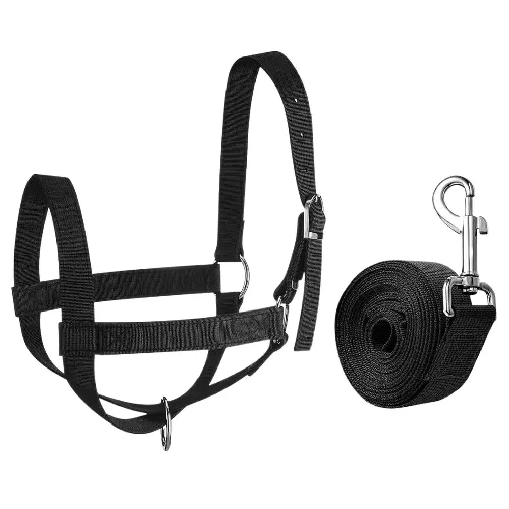 Calf Halter Calf Halter and Lead Rope Heavy-Duty Adjustable Nylon Livestock Training Equipment for Handling Showing Animals