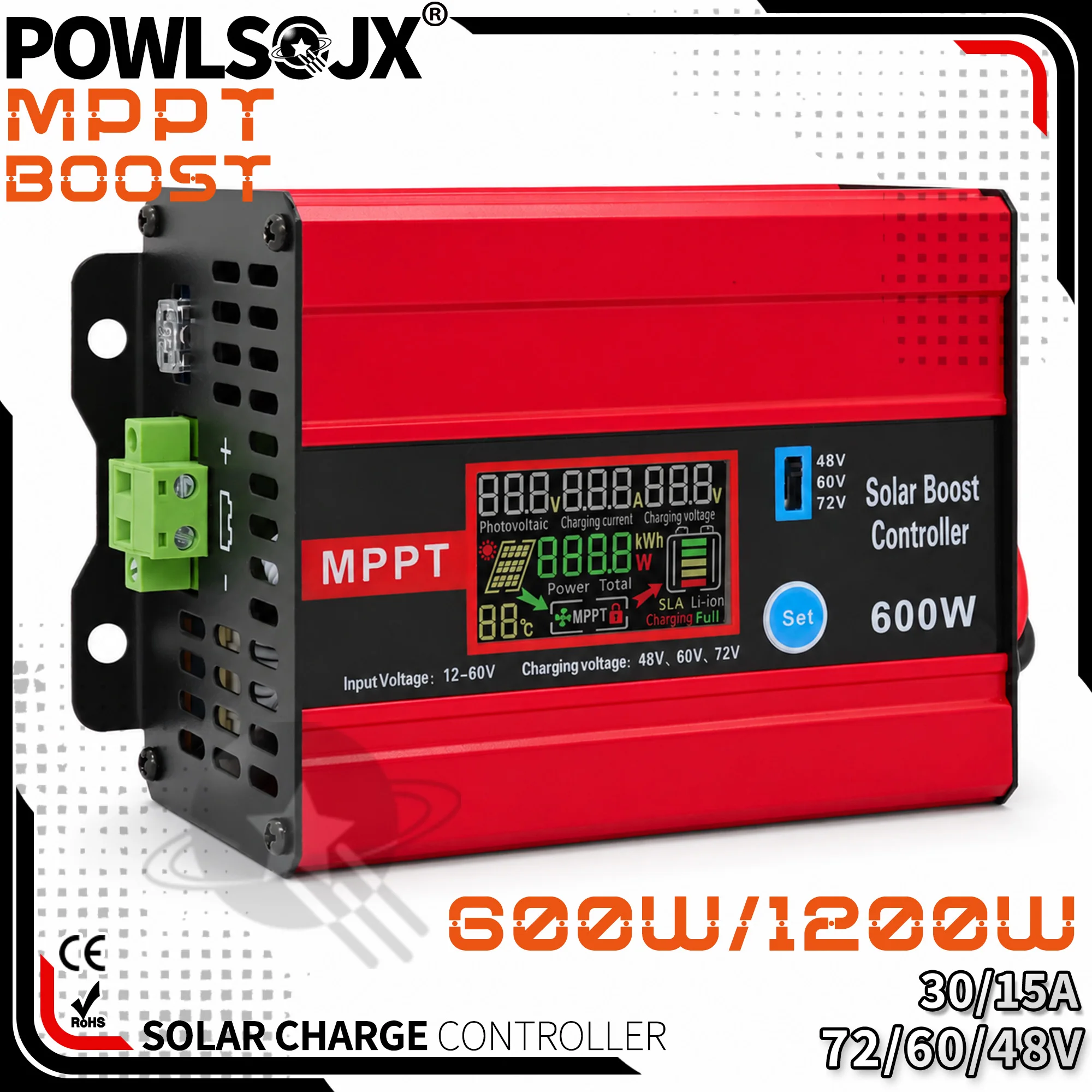 Drone Solar Charger - Контроллер заряда POWLSOJX 1200W/600W MPPT для