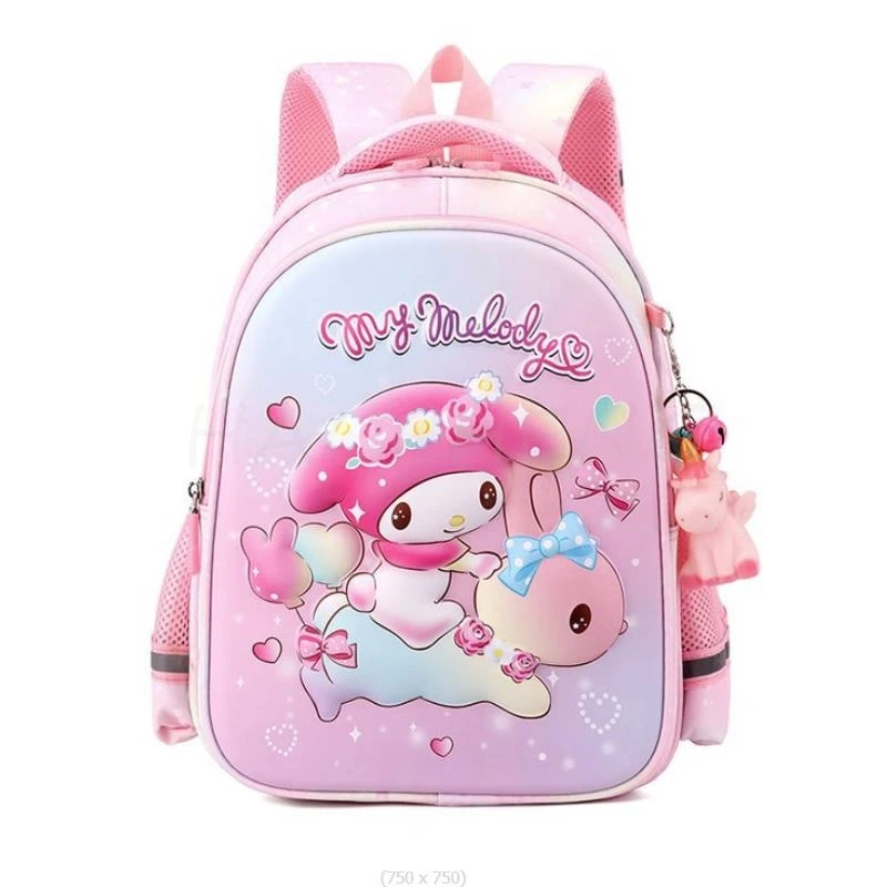 Lovely Kuromi Melody New Kindergarten School Bag Cartoon Backpack Fashion Boy Girl Baby Kids zaino borsa da viaggio miglior regalo