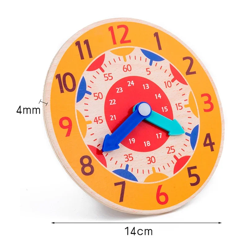 Horloge en bois Montessori pour enfants, jouets d'heure, minutes, secondes, Cognition, horloges colorées, jouets pour enfants d'âge préscolaire, outils pédagogiques