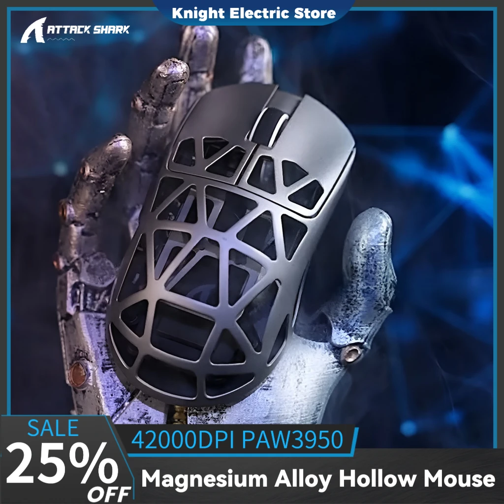 

Attack Shark R2 8K Magnesium Alloy Mouse Tri-mode Lightweight Mouse with 48grams 42000DPI PAW3950Max Gaming/Esports Office Mouse