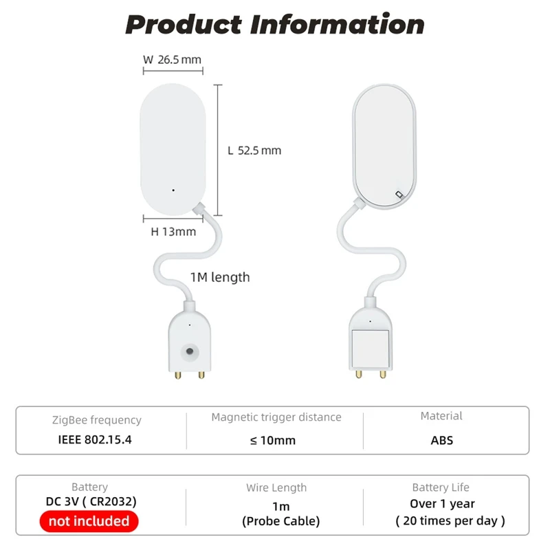 Датчик утечки воды Tuya Zigbee, детектор утечки воды