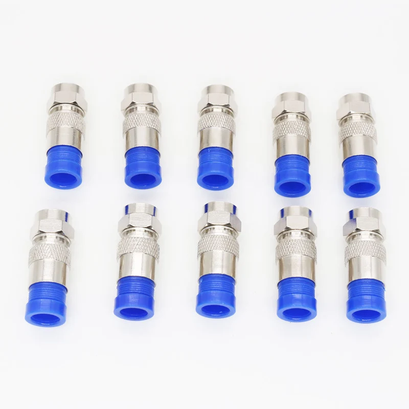 20pcs RG6 Compression Connectors Waterproof Connection F Compression Connector Coax Cable Coaxial