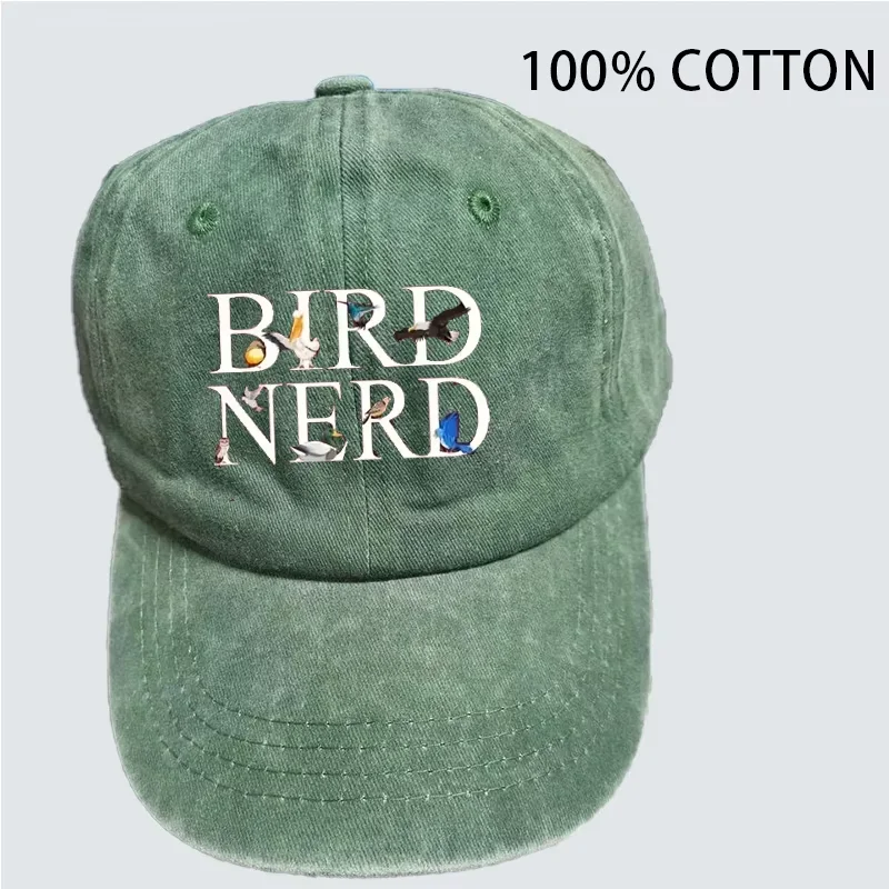 قبعة ريترو مغسولة بالماء مع نص "BIRD NERD" - قبعة بيسبول غير مرنة قابلة للتعديل، يجب اقتناؤها لمحبي الطبيعة #4