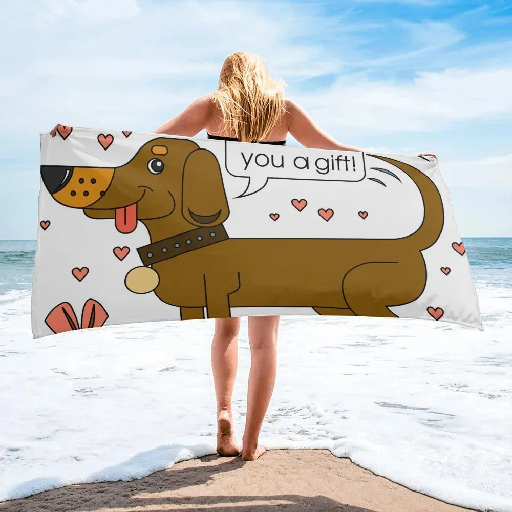 Dachshund Dog Cute Pet Beach Towel Microfiber Bathroom Supplies Camping Travel Yoga Accessories Bath Towels for Women Men Kids