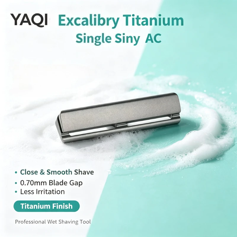 2026 YAQI Professional Titanium Version Excalibur Single Edge AC Safety Razor Head - 0.70mm Blade Gap